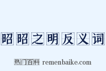 昭昭之明反义词是什么意思的图片